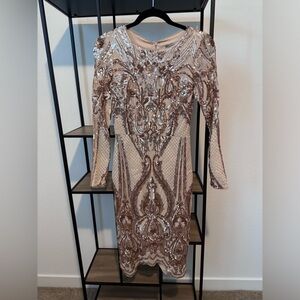 Rose gold Betsy Adams Cocktail dress excellent condition.
